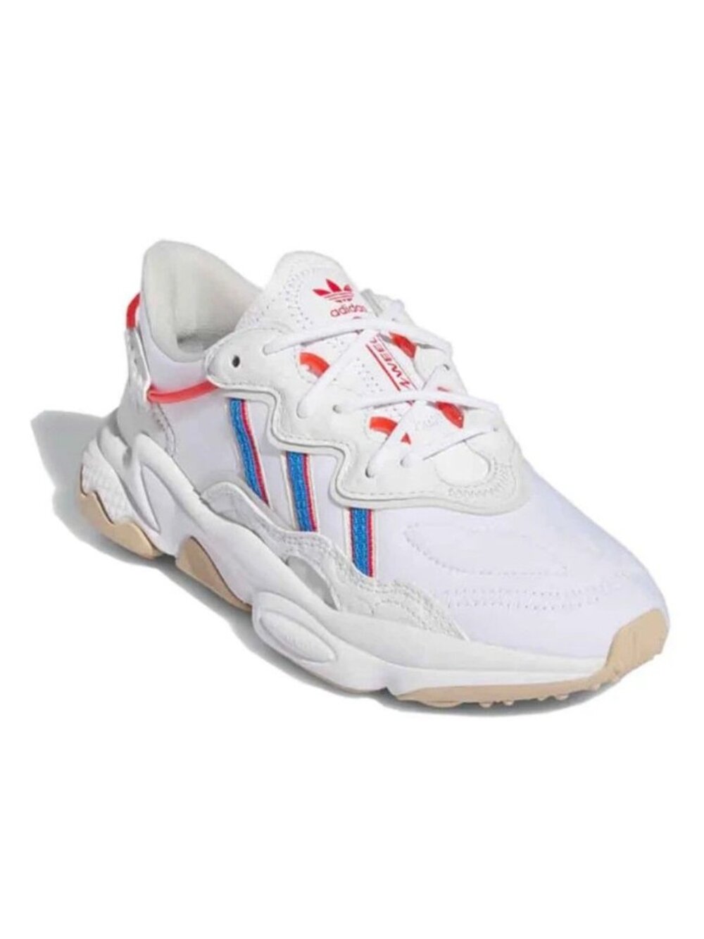 NIB Adidas Originals Ozweego Sneakers White Red Blue Youth Size 6.5 EU 39 1/3